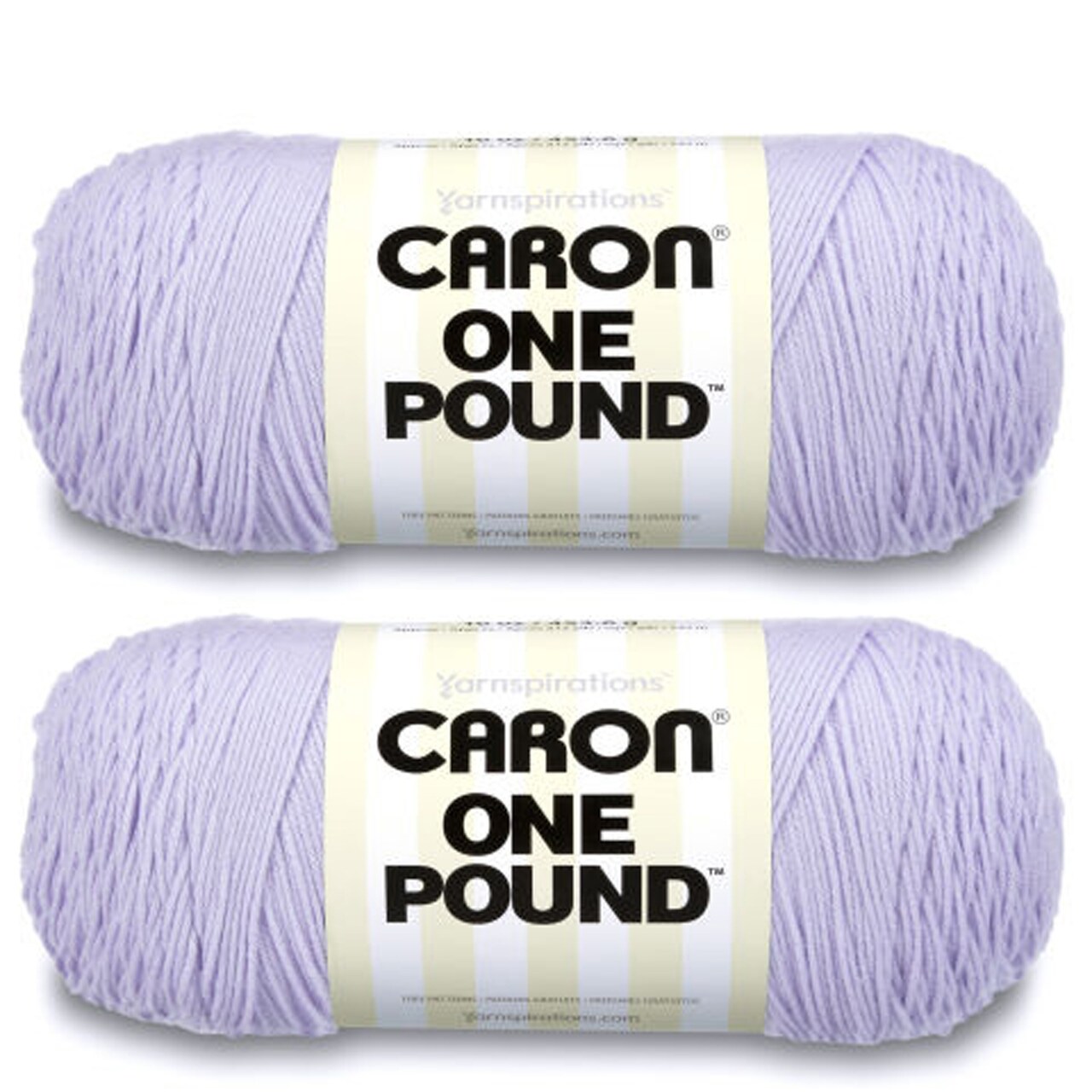 Caron One Pound Lilac Yarn - 2 Pack of 454g/16oz - Acrylic - 4 Medium (Worsted) - 812 Yards - Knitting/Crochet